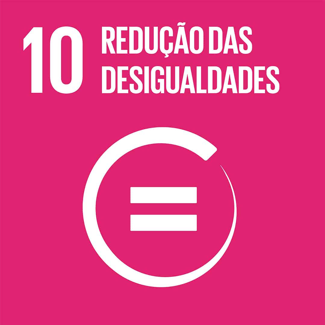 Ícone do ODS 10 – Redução das desigualdades